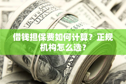济南借钱担保费如何计算？正规机构怎么选？